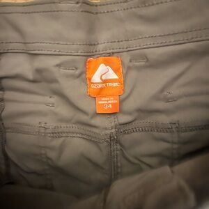 Men’s Ozark Trail Beige Outdoor Pants with Orange Logo Tag